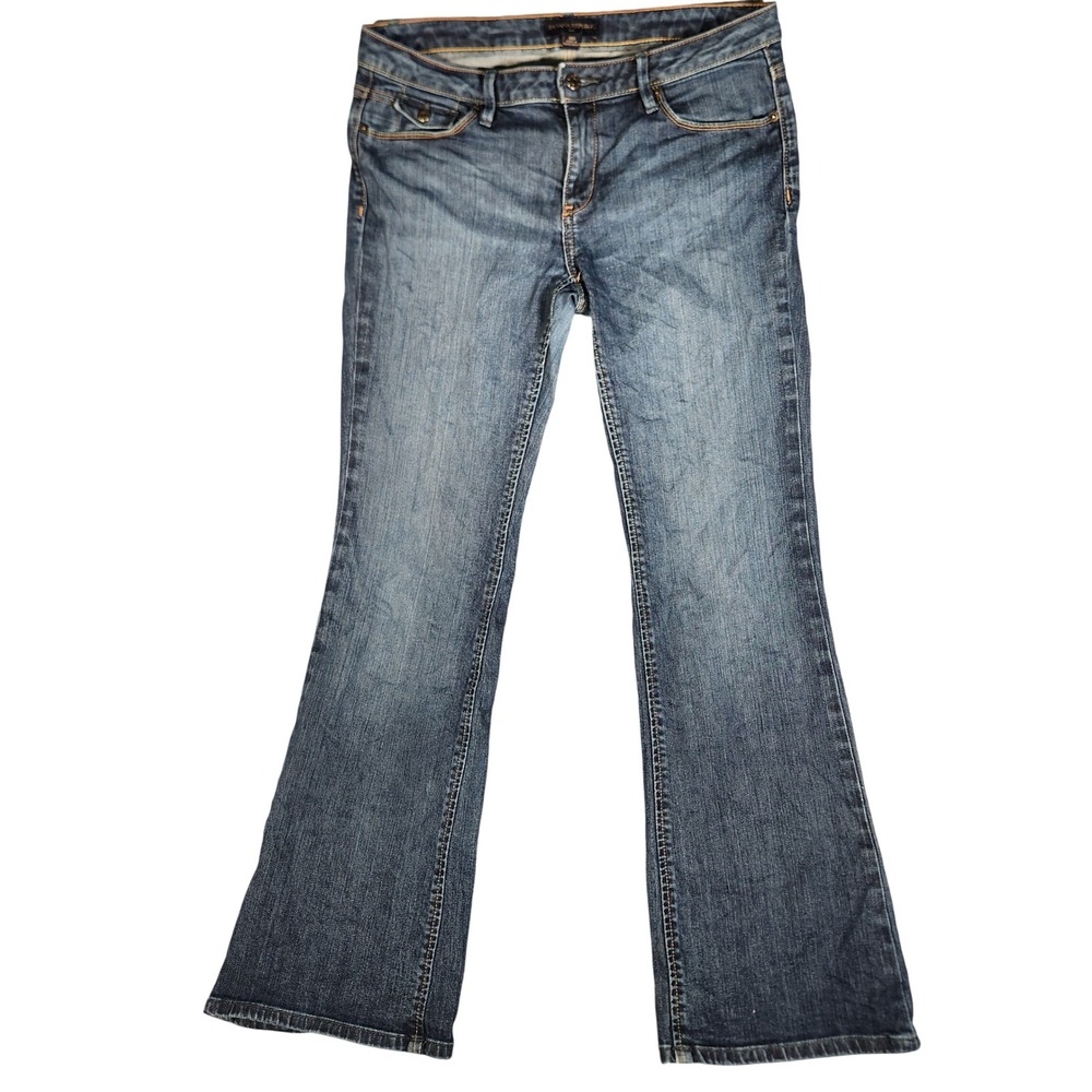 Banana Republic Bootcut Jeans‎ Men 10R Good Frayed Hem Stretch Denim FRAYED HEEL